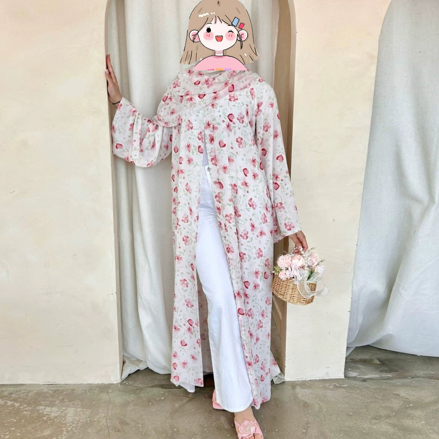 Floral Print Abaya