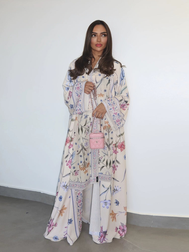 Floral print abaya