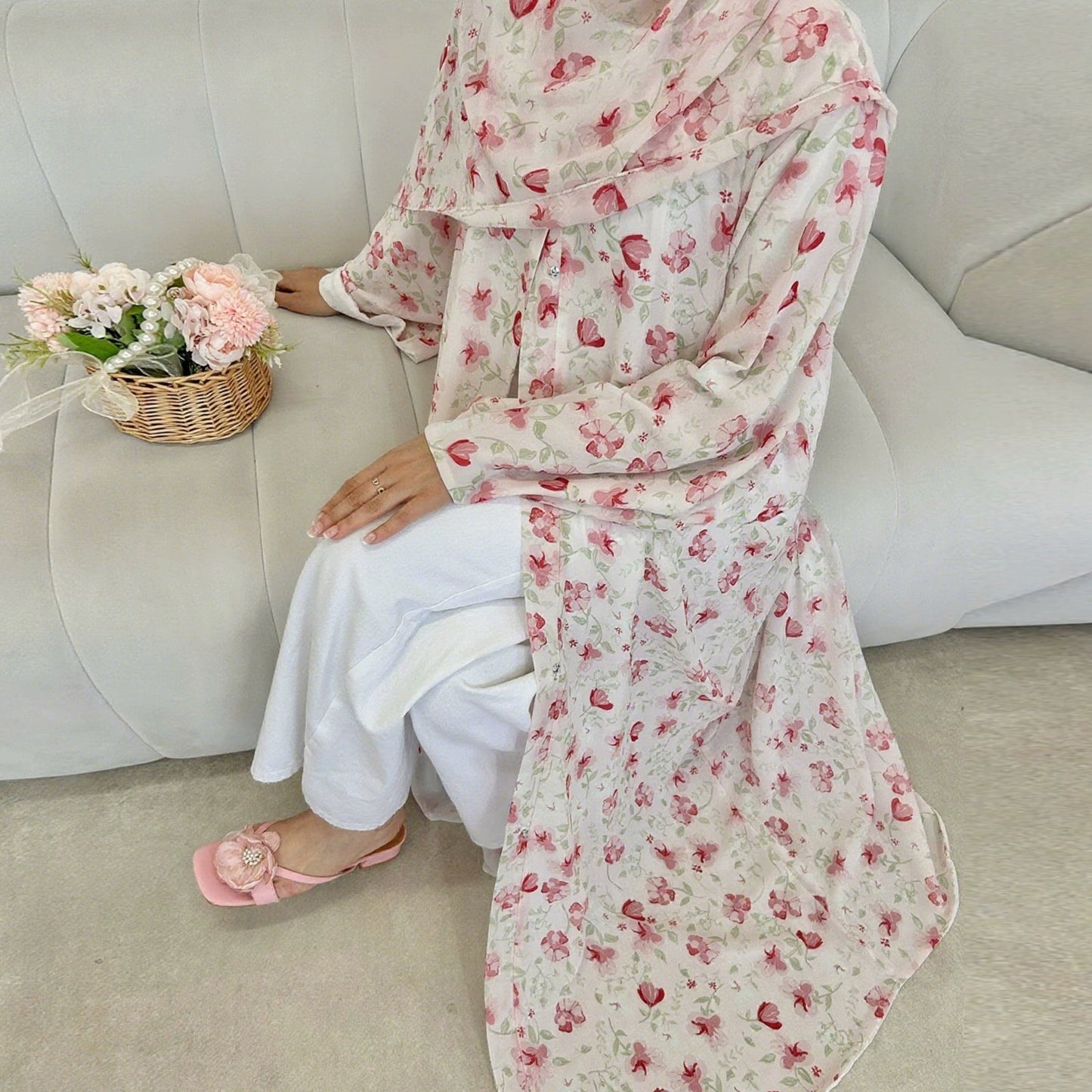 Floral Print Abaya