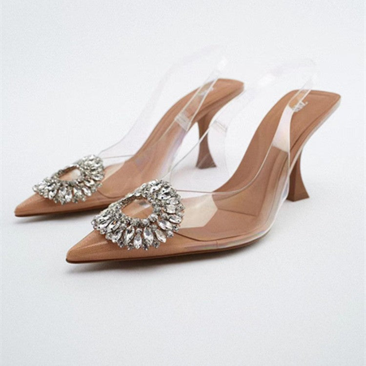 Viral Zara Rhinestone Pointed Toe Stiletto Heels