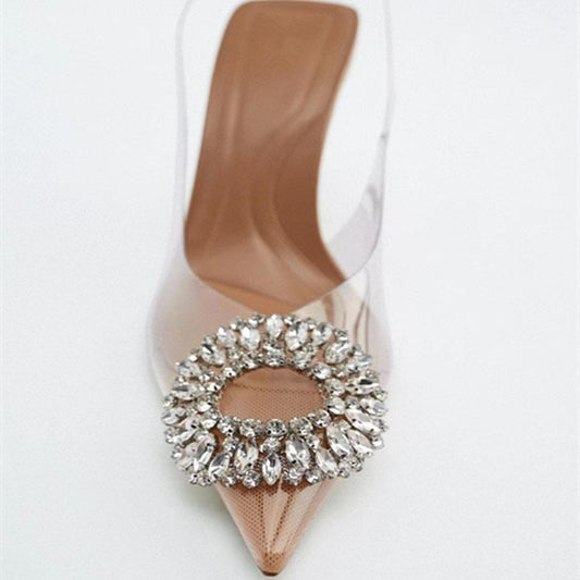 Viral Zara Rhinestone Pointed Toe Stiletto Heels