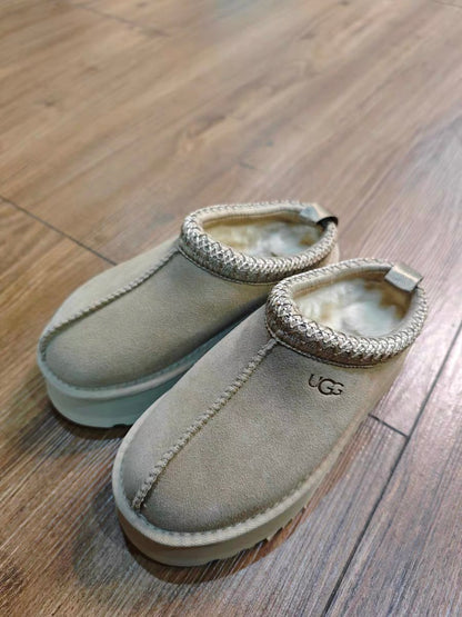 Ugg Tazz style men's women's thick-soled snow boots shoes, wool slippers, shearling leather integrated toe slippers