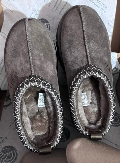 Ugg Tazz style men's women's thick-soled snow boots shoes, wool slippers, shearling leather integrated toe slippers