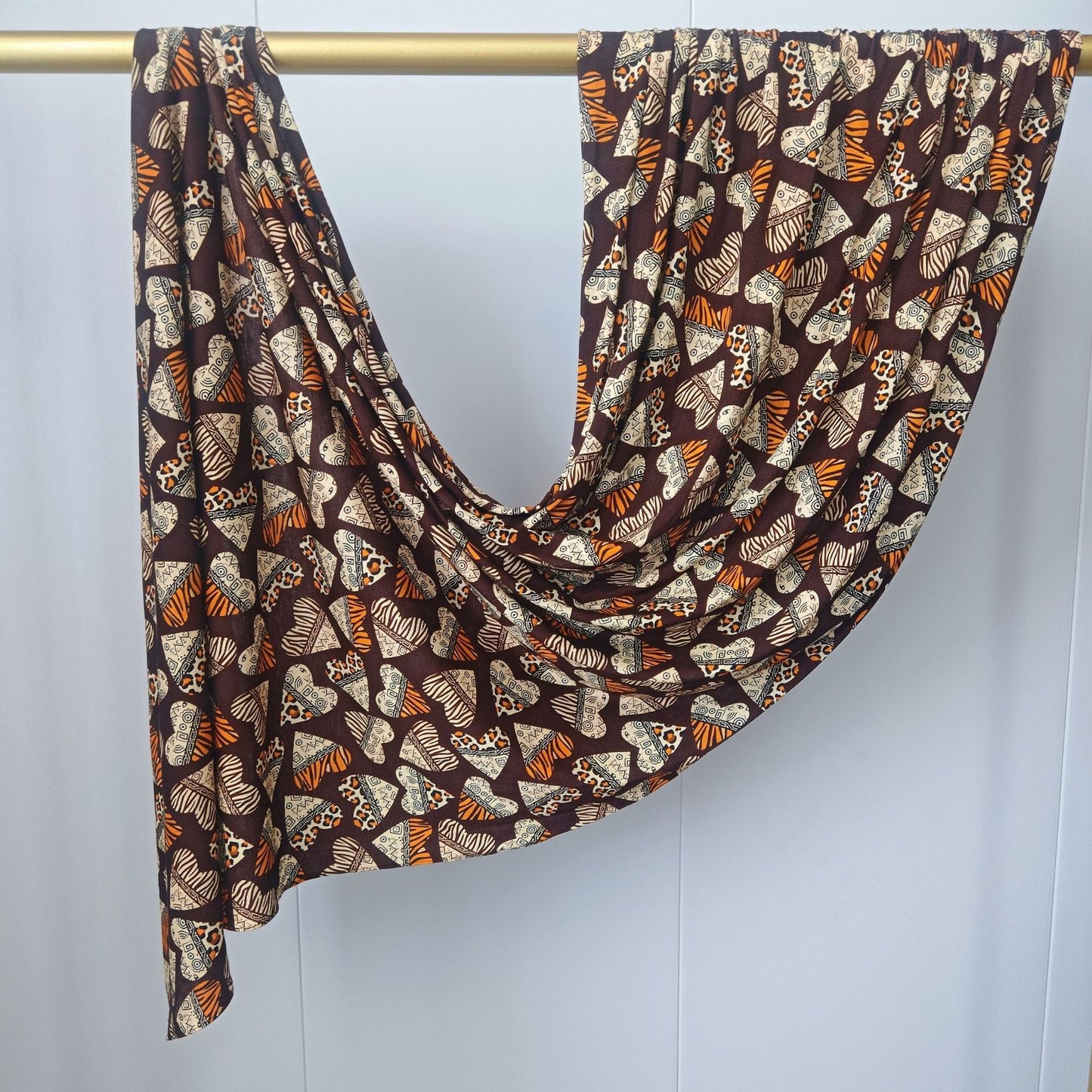 [High Quality Mercerized Cotton Print] Jersey Print Bohemian Watercolor Jersey Print Scarf