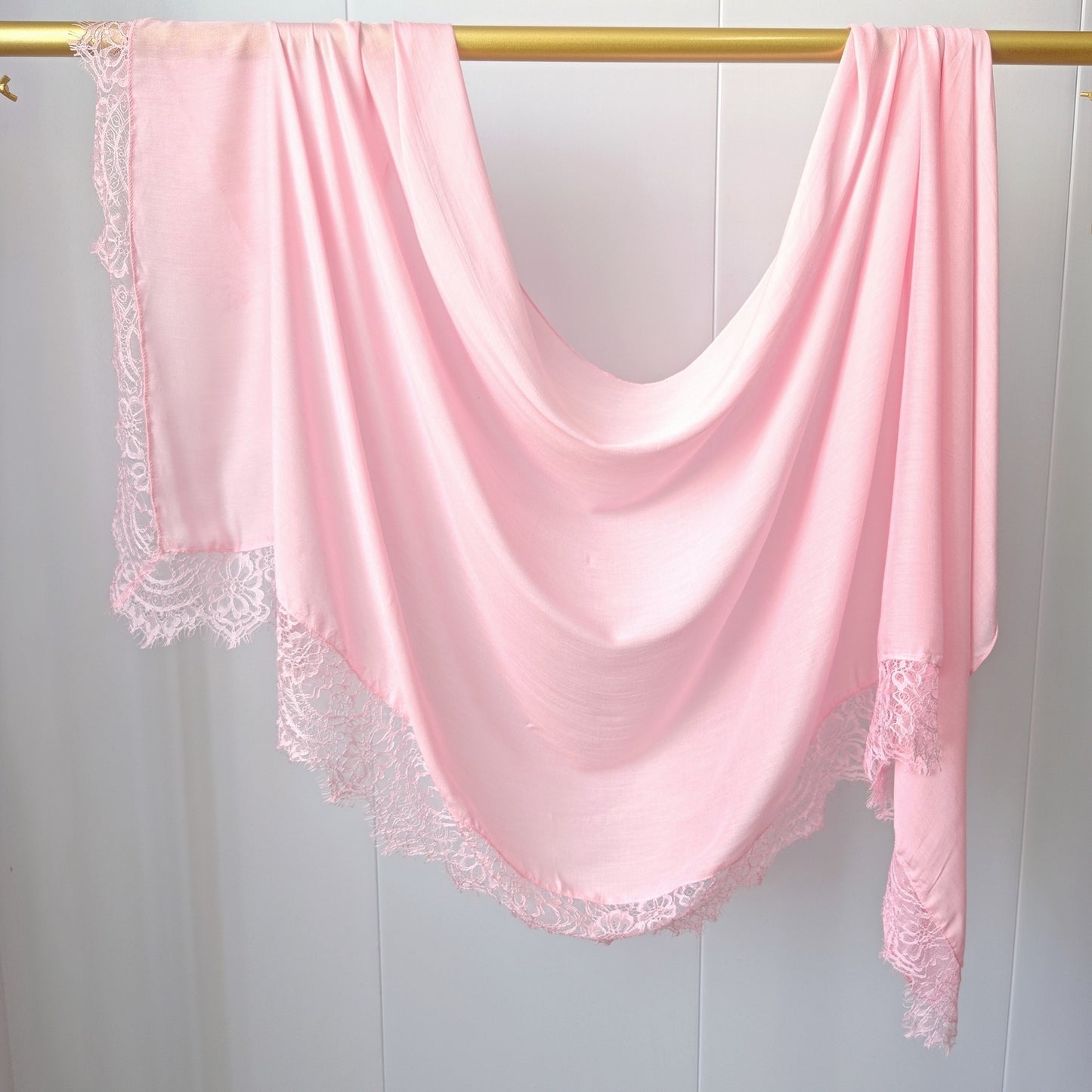 [Lace L side] lace patchwork monochrome cotton scarf breathable shawl lace modal scarf for women