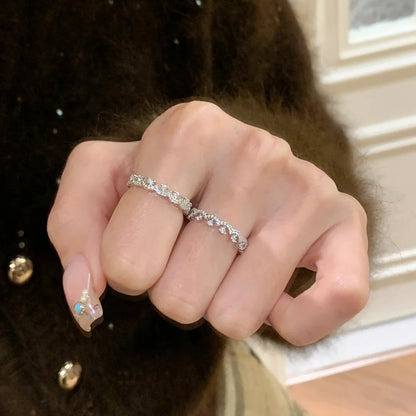 Starry light lace rings, women's niche, light luxury, high-end sense of living mouth rings, simple and versatile, hand ornaments