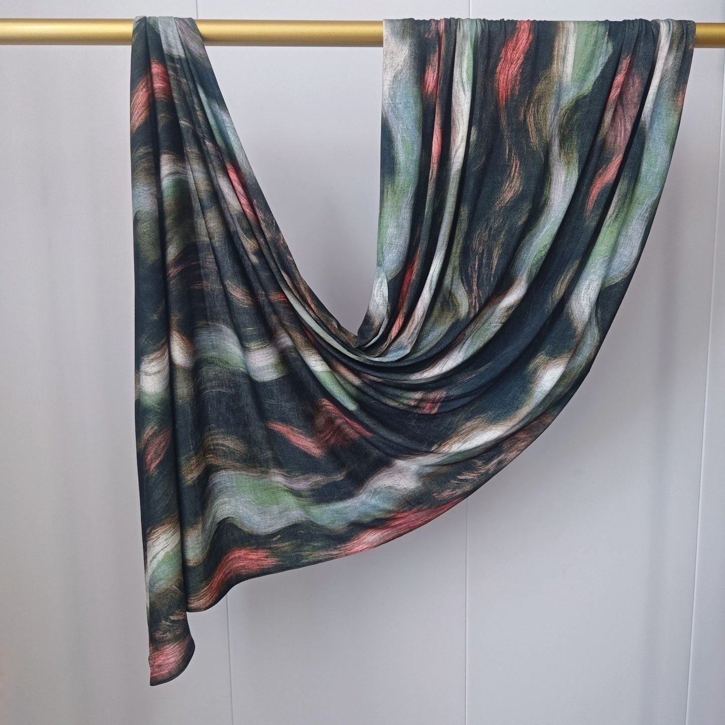 [High Quality Mercerized Cotton Print] Jersey Print Bohemian Watercolor Jersey Print Scarf