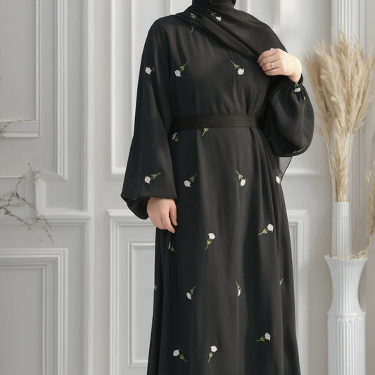 Floral Embroidery Closed Abaya