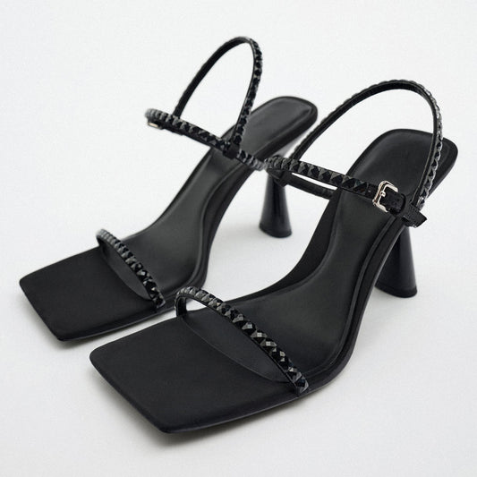 Black Rhinestone Heels