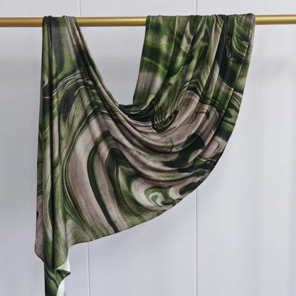 [High Quality Mercerized Cotton Print] Jersey Print Bohemian Watercolor Jersey Print Scarf