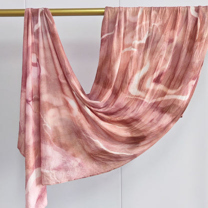 [High Quality Mercerized Cotton Print] Jersey Print Bohemian Watercolor Jersey Print Scarf