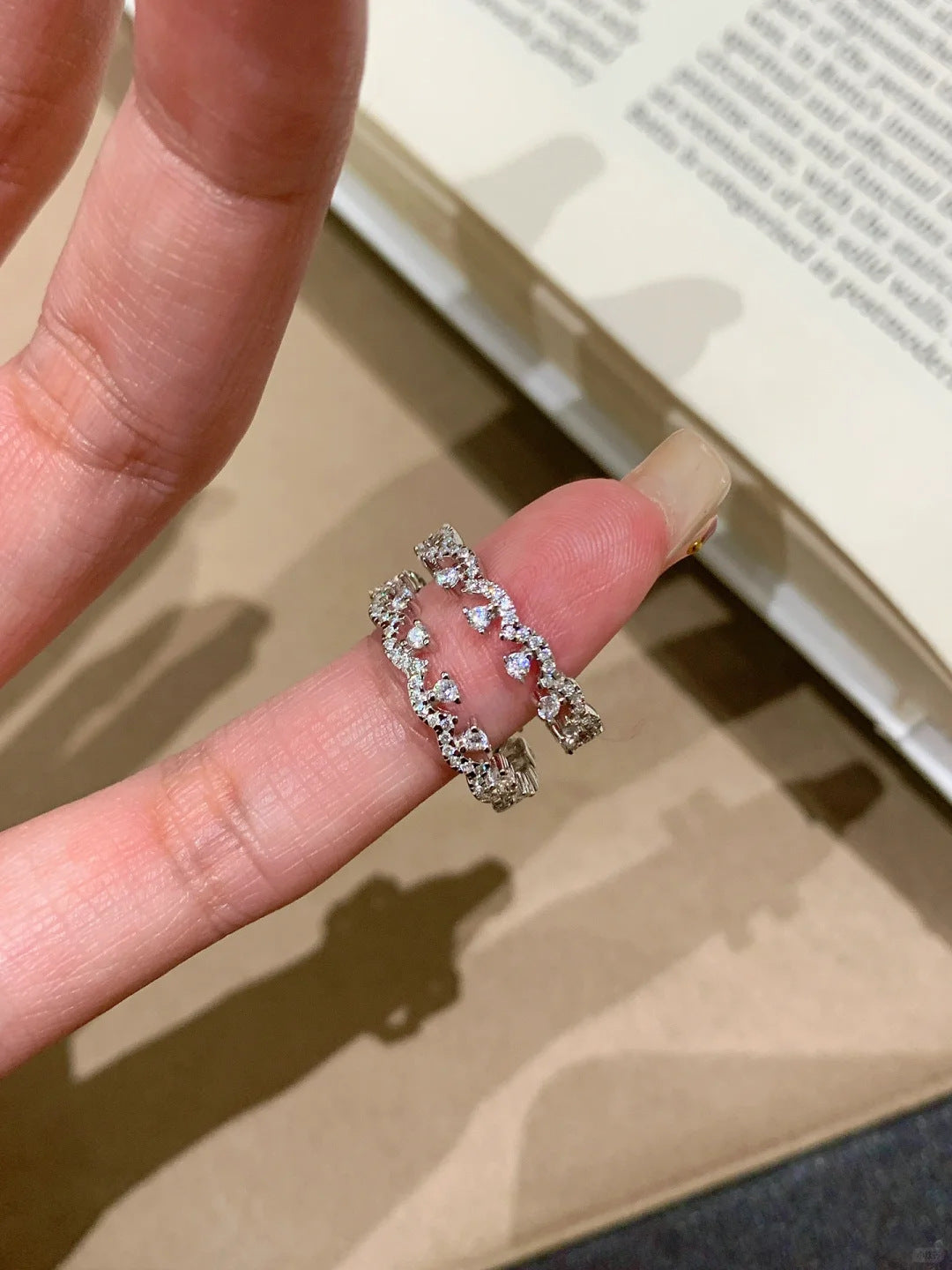 Silver crown ring
