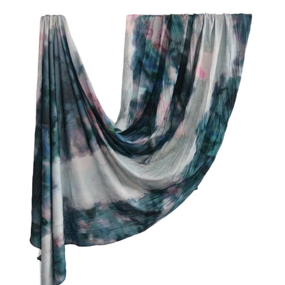 [High Quality Mercerized Cotton Print] Jersey Print Bohemian Watercolor Jersey Print Scarf