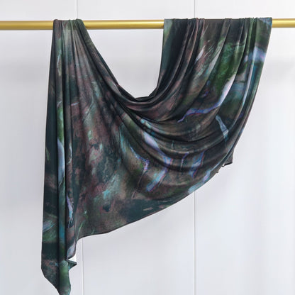 [High Quality Mercerized Cotton Print] Jersey Print Bohemian Watercolor Jersey Print Scarf