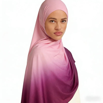 [Liquid jersey gradient] gradient liquid jersey premium Liquid Jersey hand-painted scarf for women