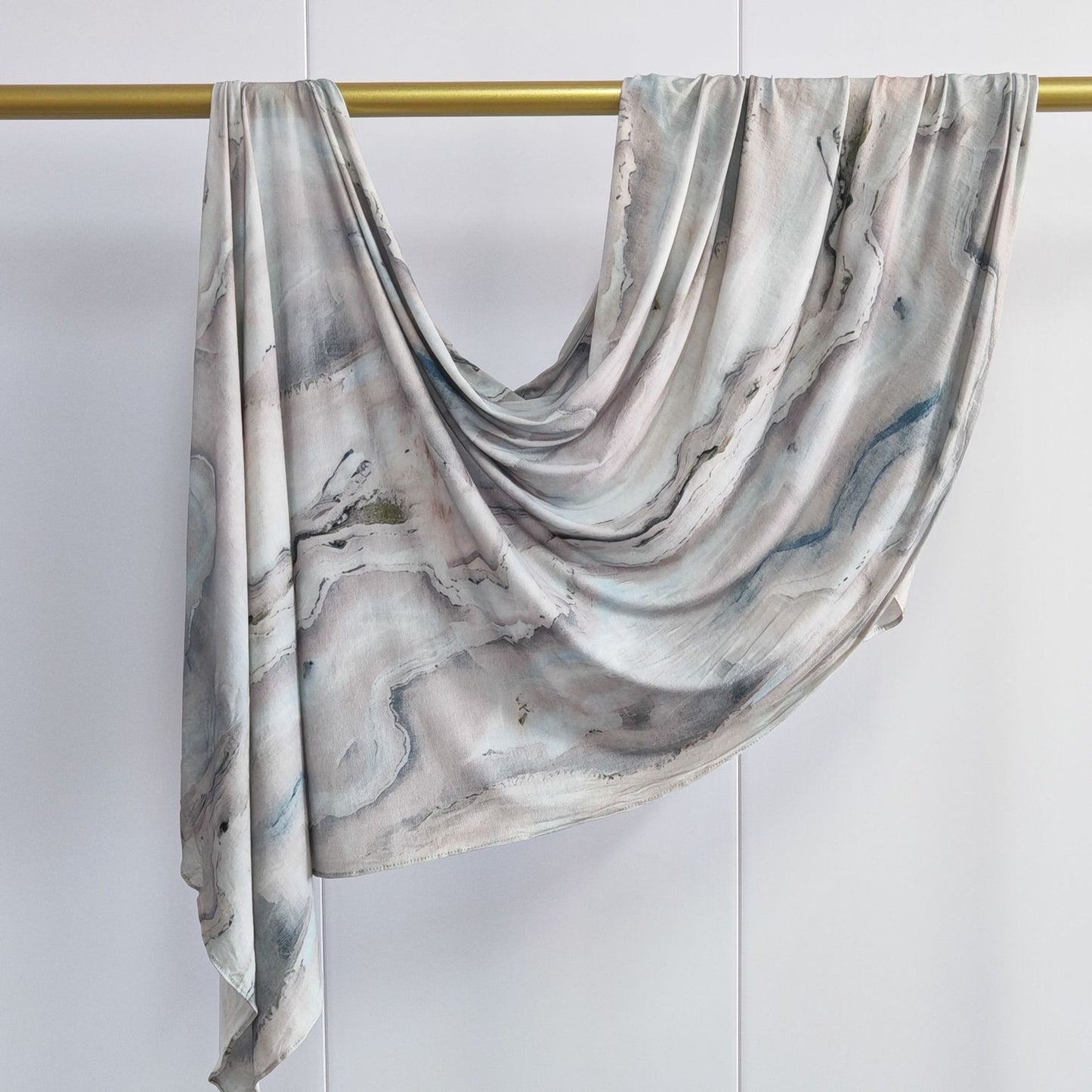 [High Quality Mercerized Cotton Print] Jersey Print Bohemian Watercolor Jersey Print Scarf