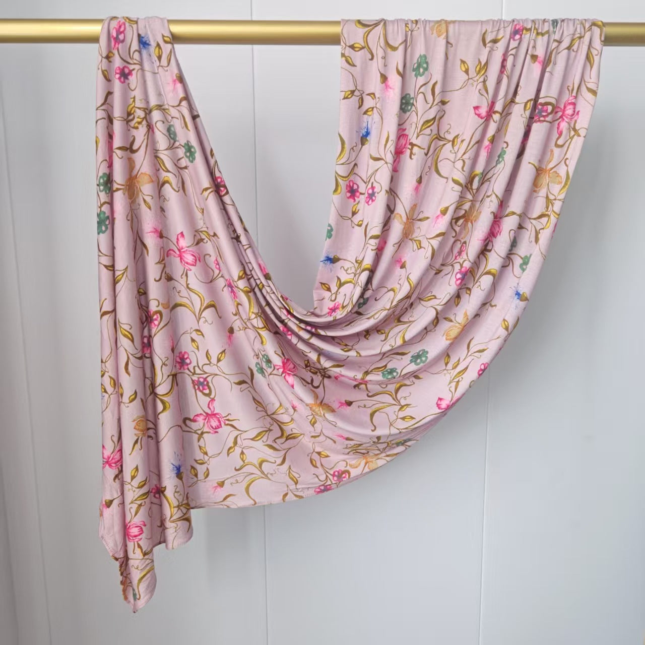 [High Quality Mercerized Cotton Print] Jersey Print Bohemian Watercolor Jersey Print Scarf