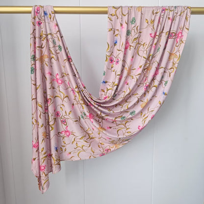 [High Quality Mercerized Cotton Print] Jersey Print Bohemian Watercolor Jersey Print Scarf