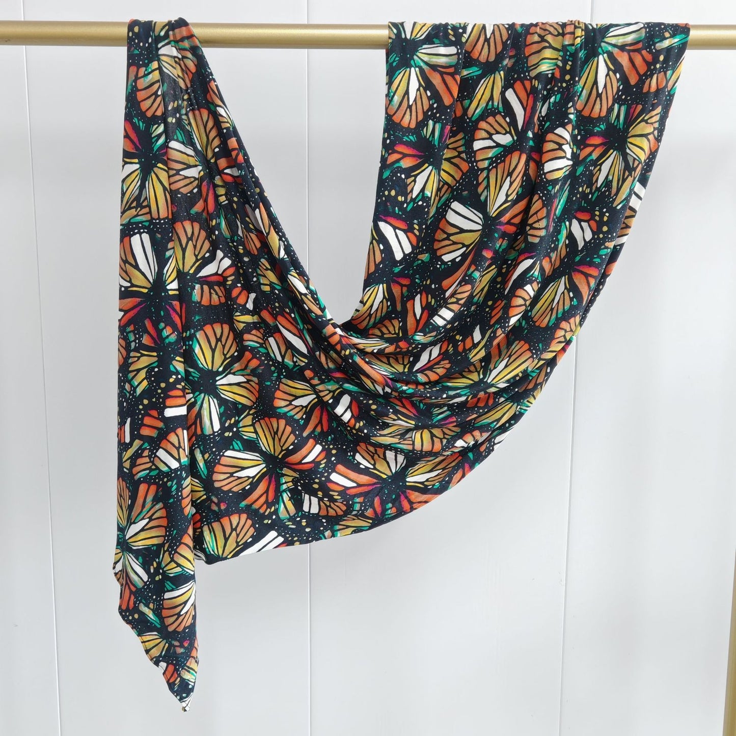 [High Quality Mercerized Cotton Print] Jersey Print Bohemian Watercolor Jersey Print Scarf