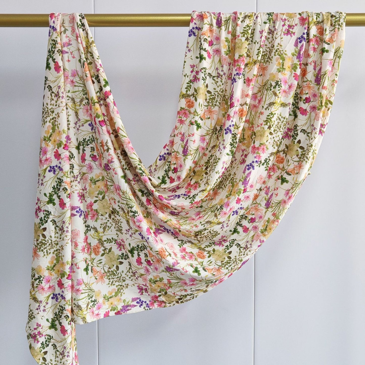 [High Quality Mercerized Cotton Print] Jersey Print Bohemian Watercolor Jersey Print Scarf