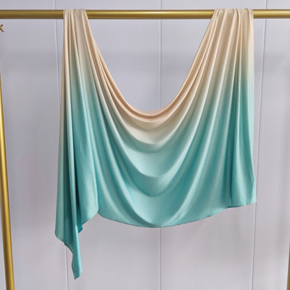 [Liquid jersey gradient] gradient liquid jersey premium Liquid Jersey hand-painted scarf for women