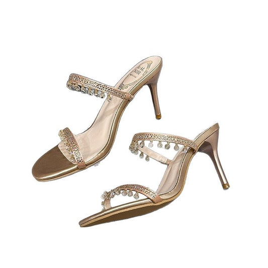 Rene Caovilla Champagne Crystal Rhinestone Heels