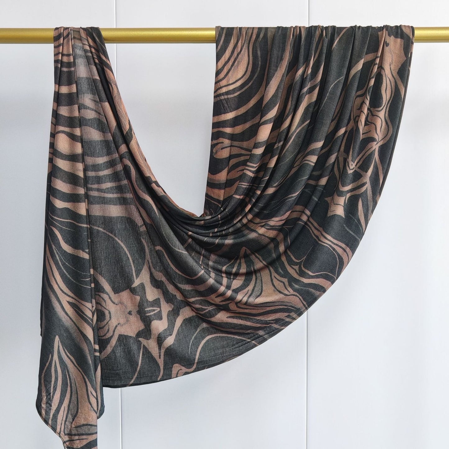 [High Quality Mercerized Cotton Print] Jersey Print Bohemian Watercolor Jersey Print Scarf