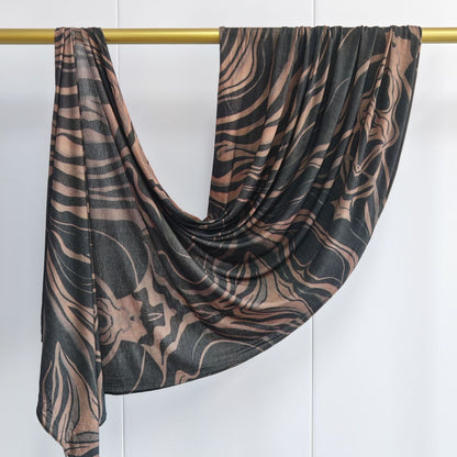 [High Quality Mercerized Cotton Print] Jersey Print Bohemian Watercolor Jersey Print Scarf