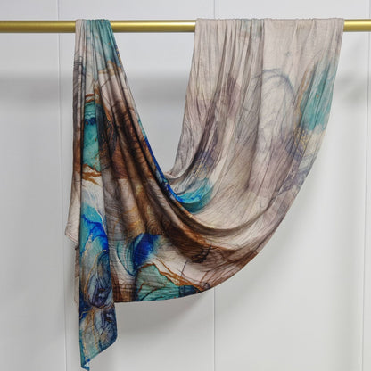 [High Quality Mercerized Cotton Print] Jersey Print Bohemian Watercolor Jersey Print Scarf