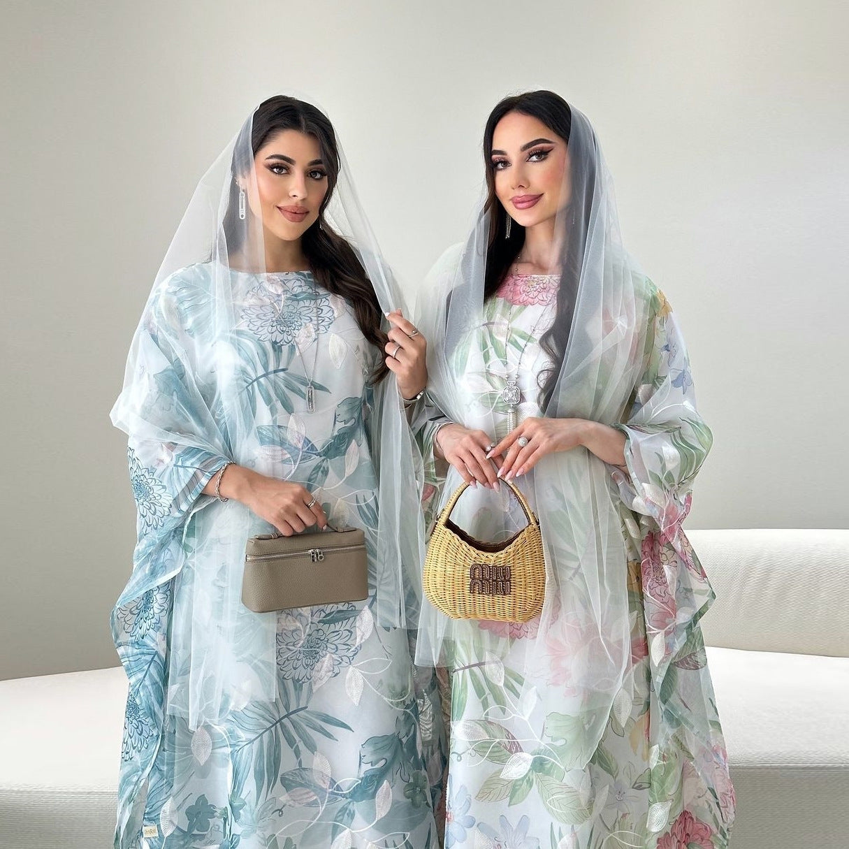 Floral Print Butterfly Abaya