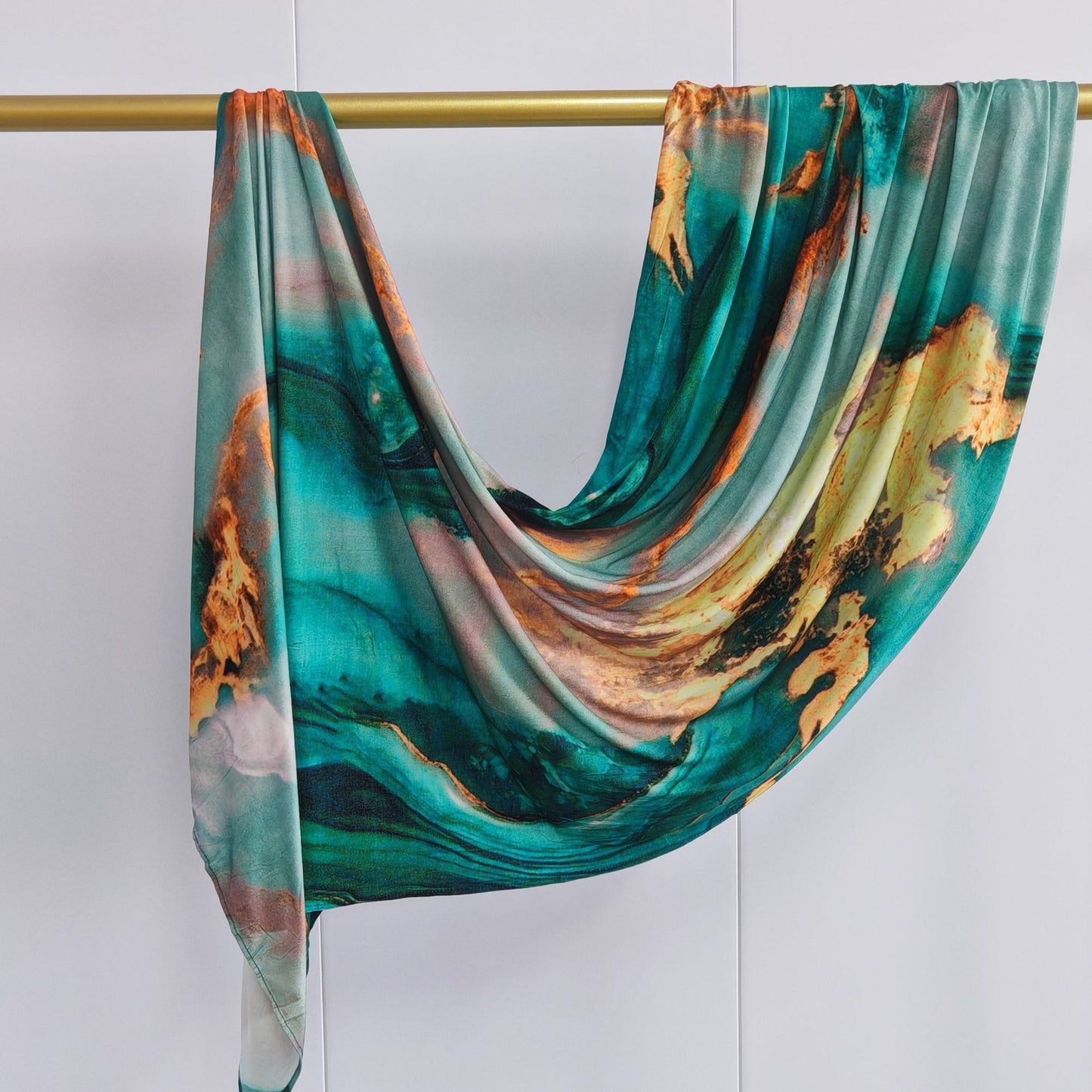 [High Quality Mercerized Cotton Print] Jersey Print Bohemian Watercolor Jersey Print Scarf