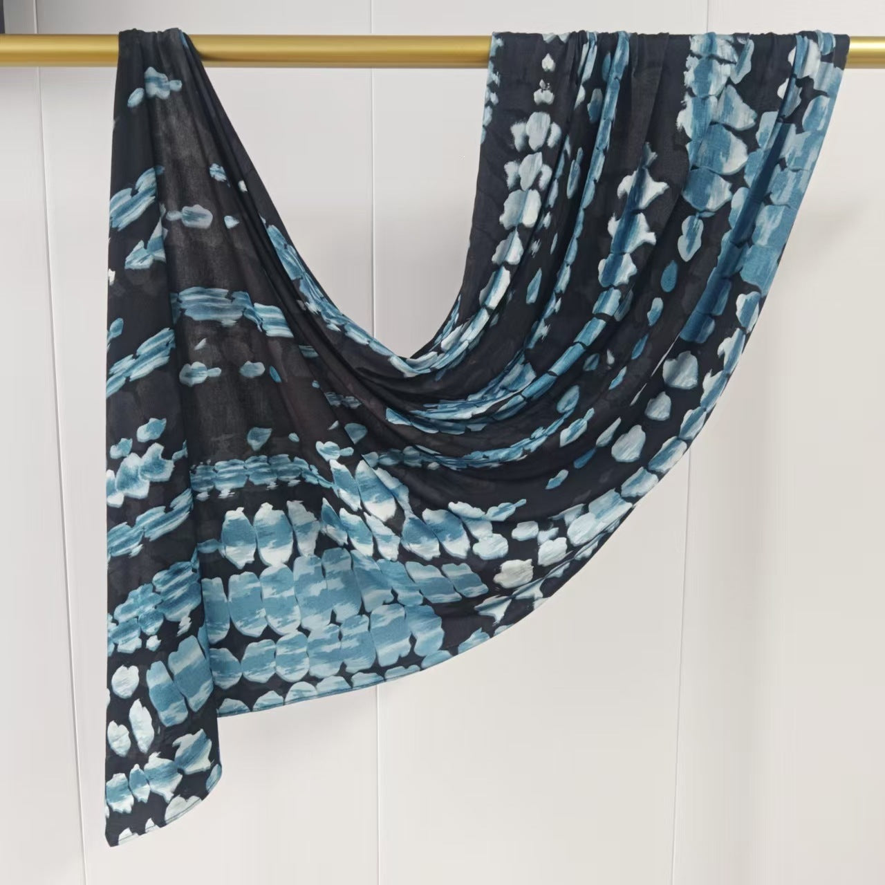 [High Quality Mercerized Cotton Print] Jersey Print Bohemian Watercolor Jersey Print Scarf