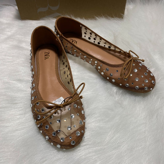 ZA manufacturers 2025 summer foreign trade new breathable flat bottom rhinestone decoration bow fashion and versatile women's shoes