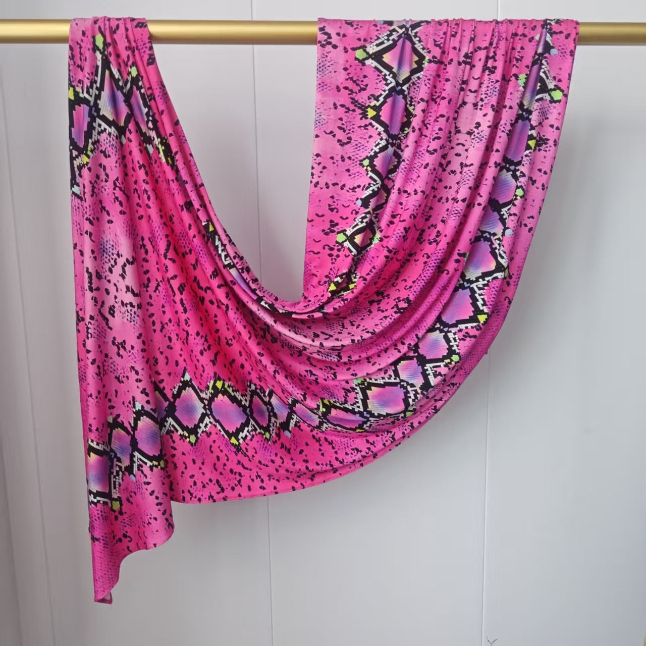[High Quality Mercerized Cotton Print] Jersey Print Bohemian Watercolor Jersey Print Scarf