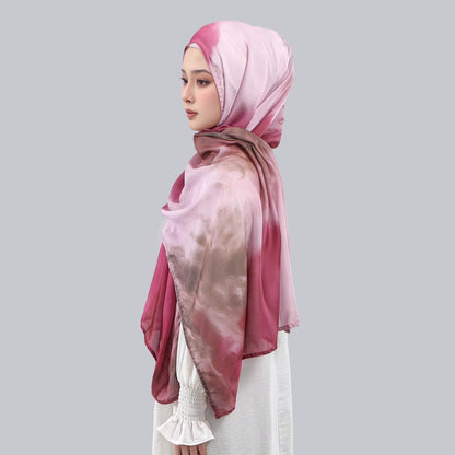 Southeast Asia's best-selling Bali yarn digital print versatile long scarf, fashionable trendy, soft, breathable, shawl headscarf