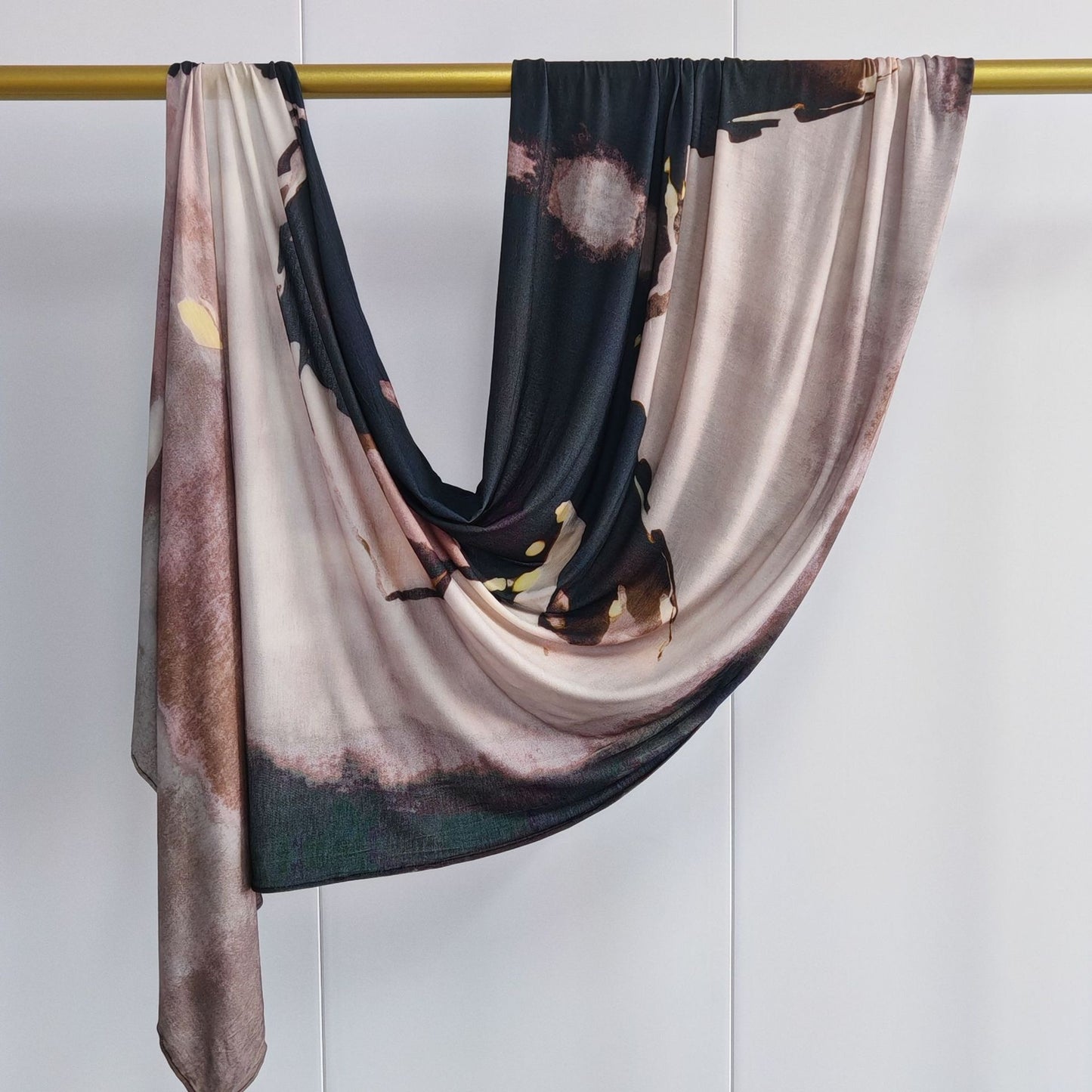 [High Quality Mercerized Cotton Print] Jersey Print Bohemian Watercolor Jersey Print Scarf