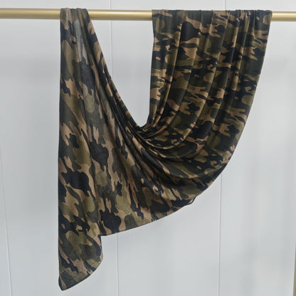 [High Quality Mercerized Cotton Print] Jersey Print Bohemian Watercolor Jersey Print Scarf