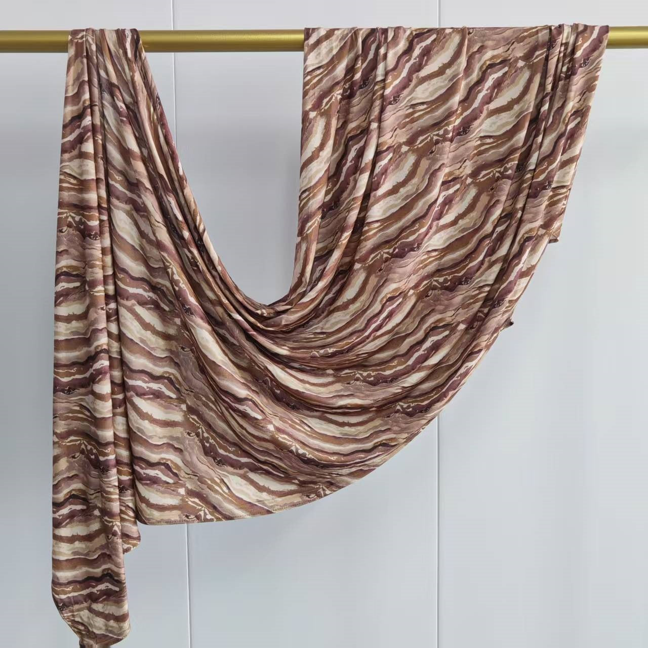 [High Quality Mercerized Cotton Print] Jersey Print Bohemian Watercolor Jersey Print Scarf