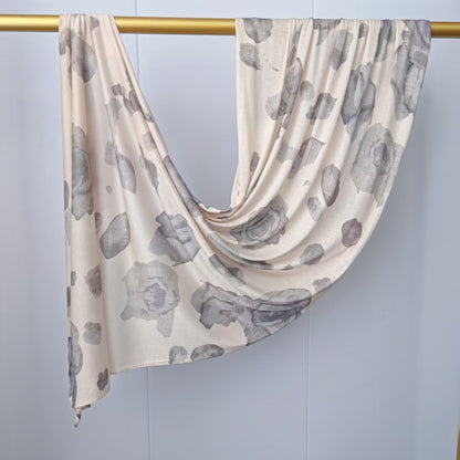 [High Quality Mercerized Cotton Print] Jersey Print Bohemian Watercolor Jersey Print Scarf