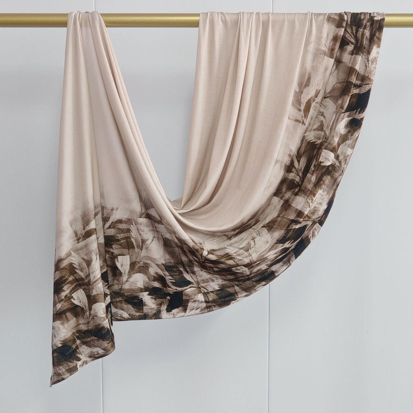 [High Quality Mercerized Cotton Print] Jersey Print Bohemian Watercolor Jersey Print Scarf