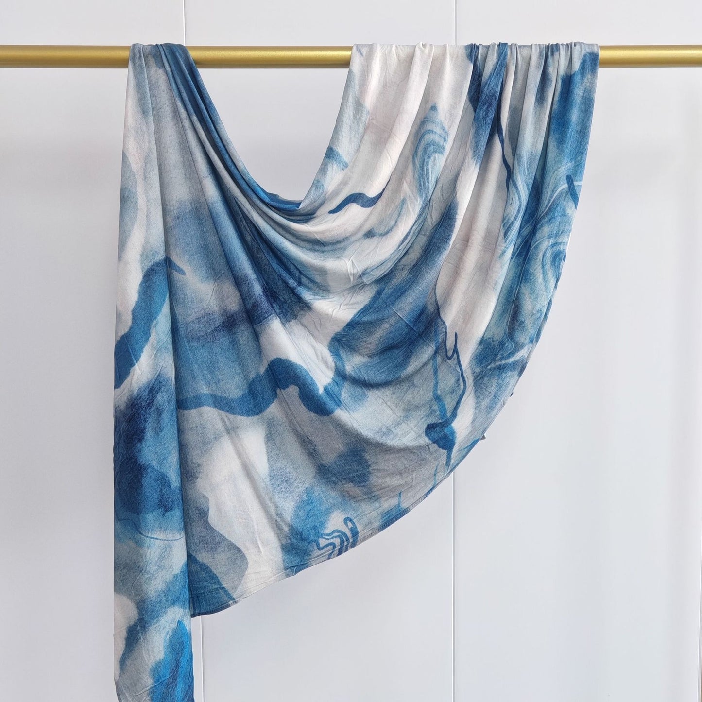 [High Quality Mercerized Cotton Print] Jersey Print Bohemian Watercolor Jersey Print Scarf