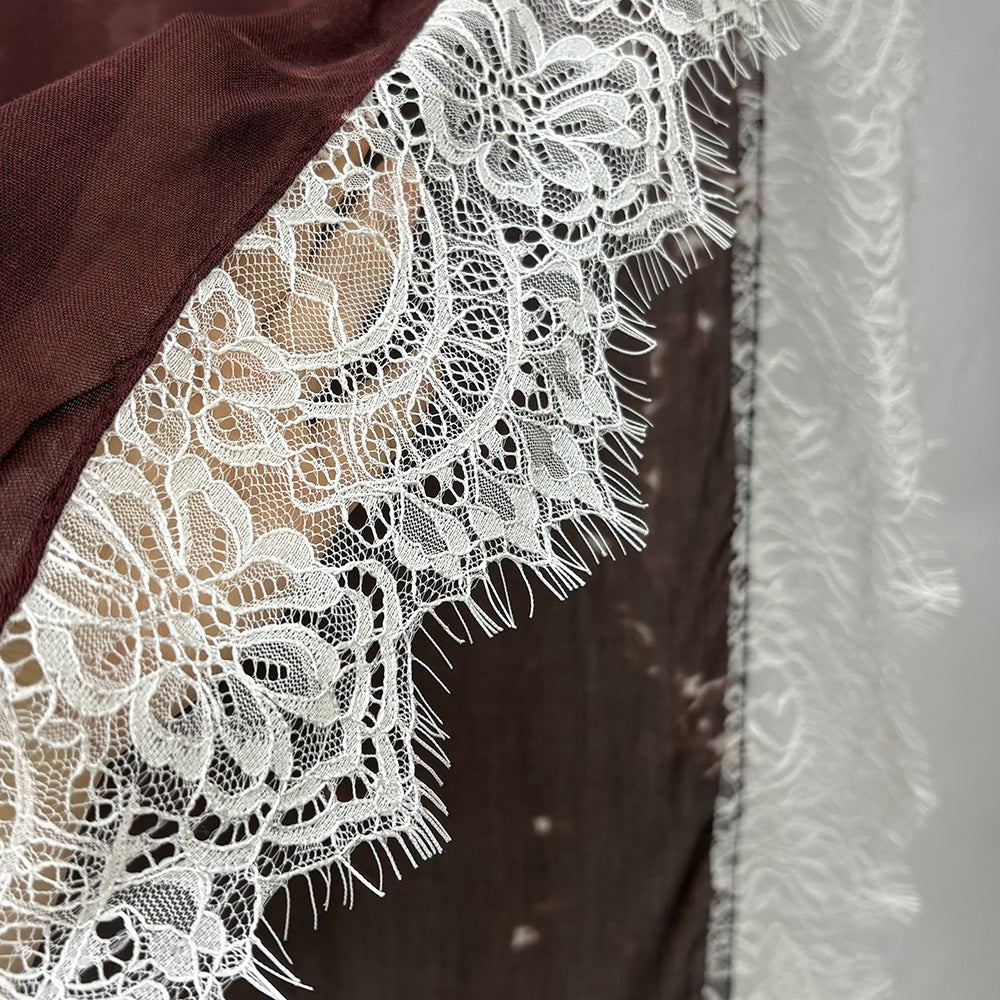 Modal print bohemian fashion lace scarf