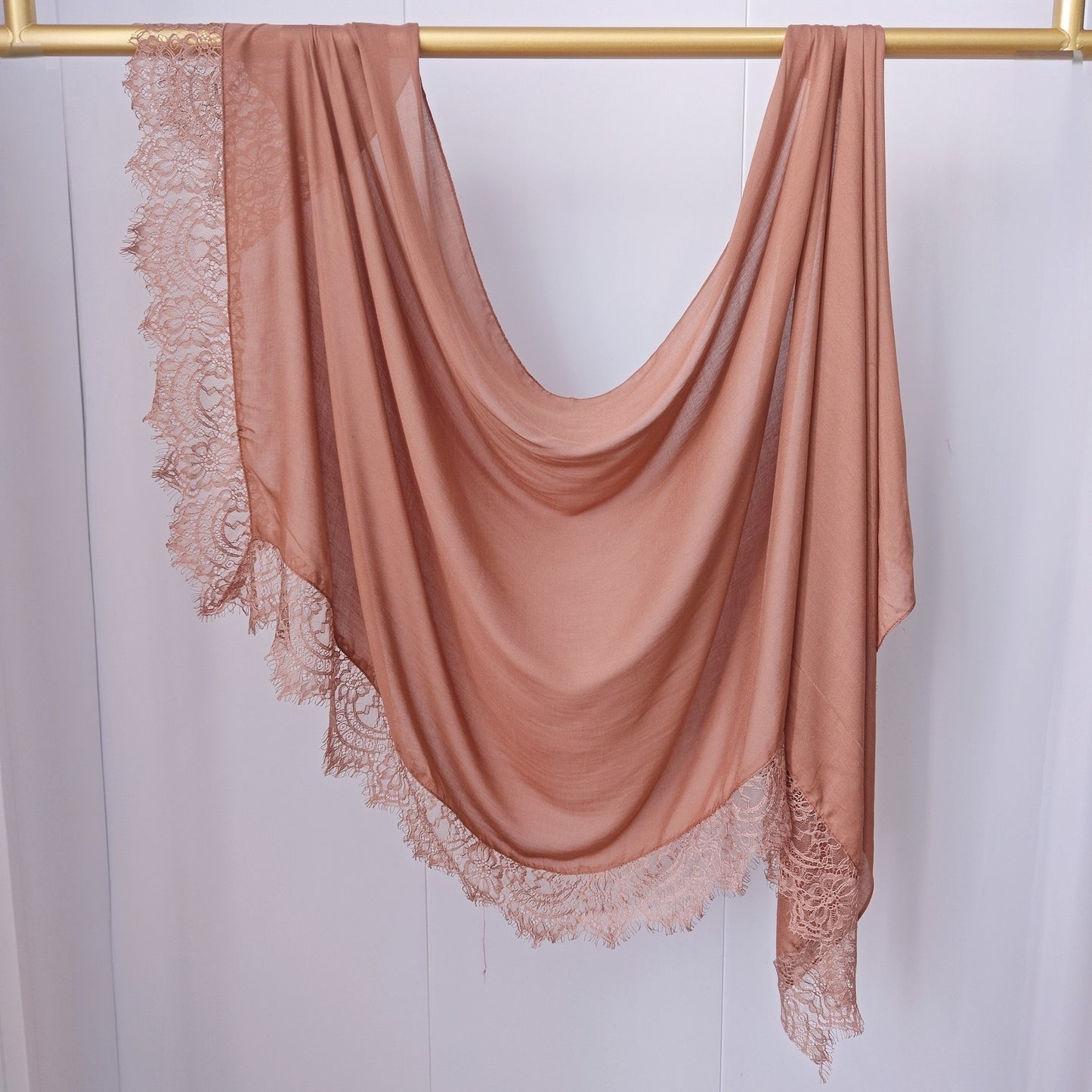 [Lace L side] lace patchwork monochrome cotton scarf breathable shawl lace modal scarf for women