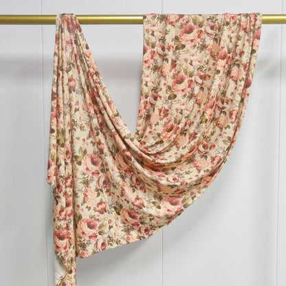 [High Quality Mercerized Cotton Print] Jersey Print Bohemian Watercolor Jersey Print Scarf