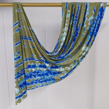 [High Quality Mercerized Cotton Print] Jersey Print Bohemian Watercolor Jersey Print Scarf