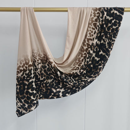 [High Quality Mercerized Cotton Print] Jersey Print Bohemian Watercolor Jersey Print Scarf