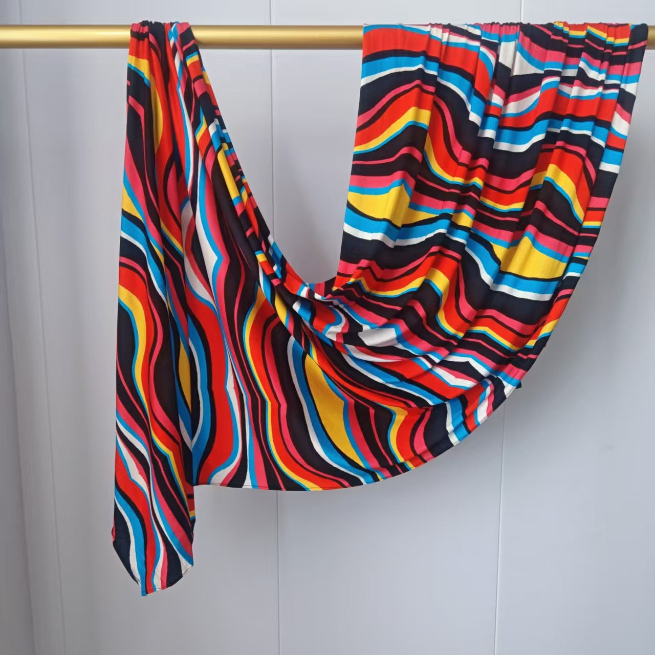 [High Quality Mercerized Cotton Print] Jersey Print Bohemian Watercolor Jersey Print Scarf