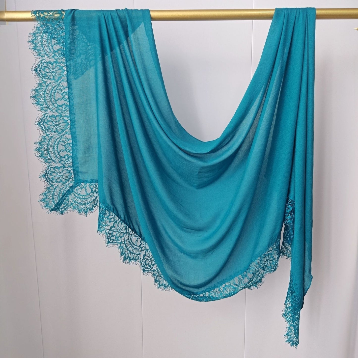 [Lace L side] lace patchwork monochrome cotton scarf breathable shawl lace modal scarf for women