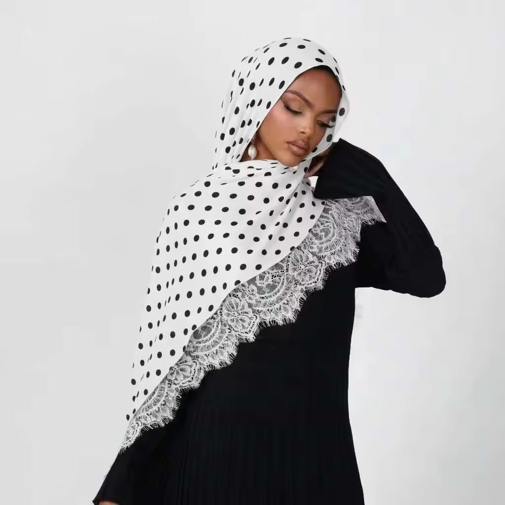 Modal print bohemian fashion lace scarf