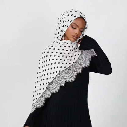 Modal print bohemian fashion lace scarf